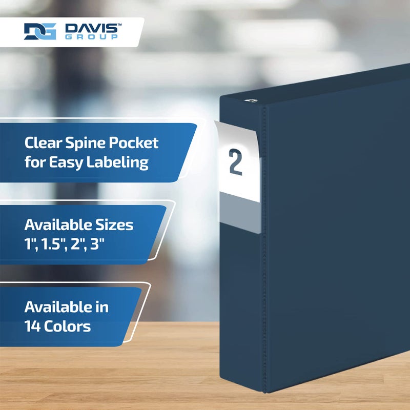 Davis Group Premium Economy 6-Pack 3-Ring Binders for School or Office, D-Ring Binders, 2 Inch, Navy Blue - Image 4